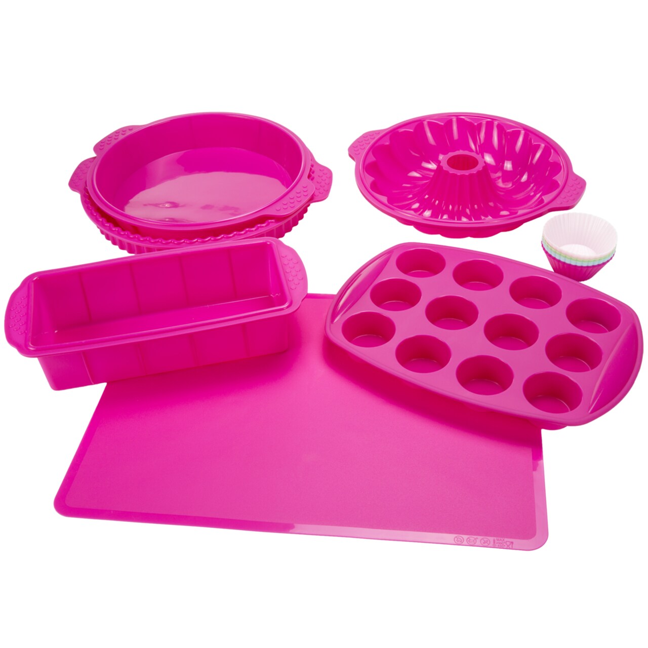 Classic Cuisine Silicone Bakeware Set, 18-Piece Set including Cupcake Molds, Muffin Pan, Bread Pan, Cookie Sheet, Bundt Pan,